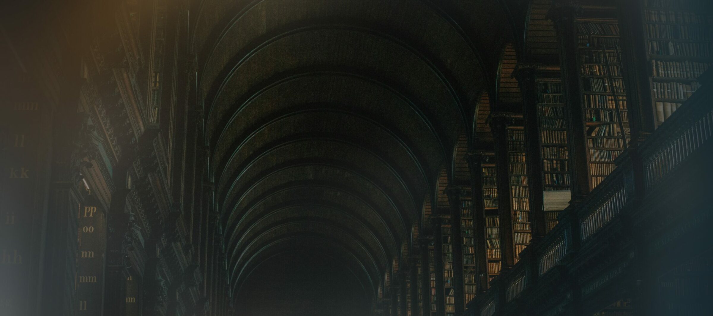 Halle einer Bibliothek mit Bücherregalen